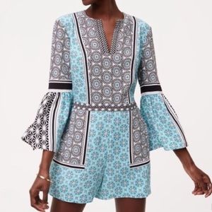 Loft Patterned Long Sleeve Romper